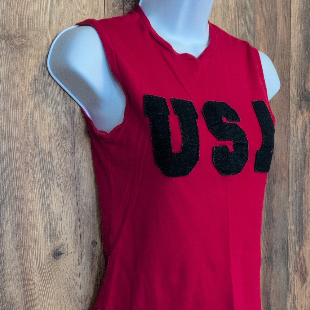 Next Era Red/Navy USA Print Tank Top Youth L      V268
